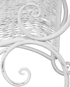 Rustikálna kovová lavička Tar - Biela antik