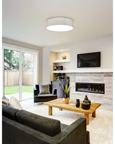 Bielo-sivé stropné svietidlo s textilným tienidlom PASTERI – EGLO