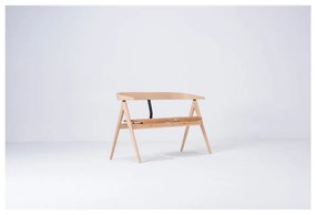 Lavica z dubového dreva s koženým sedadlom Gazzda Ava