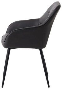 Tmavosivé čalúnené jedálenské kreslá v súprave s podrúčkami 2 ks Nolan Square – Unique Furniture