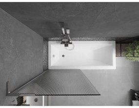 Mexen Next L, 1-krídlová vaňová zástena 80 x 150 cm, 6mm sklo s rebrovým vzorom, chrómový profil, 895-080-000-03-09-01