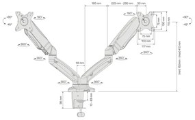 CONNECT IT CMF-3207-BK - Univerzálny držiak na 2 monitory 13-27” čierna