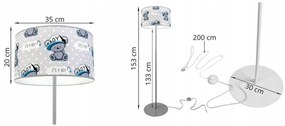 Detská stojacia lampa Cone, 1x textilné tienidlo so vzorom, (výber z 2 farieb konštrukcie), o