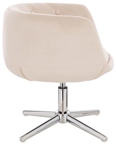 LuxuryForm DESIGN Kreslo MONTANA VELUR na striebornom kríži - krémové