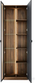 Vitrína s LED osvětlením Radium 11 68 cm ořech Columbia/černá