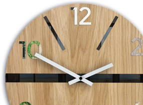 Dřevěné nástěnné hodiny King 33,5 cm dub přírodní