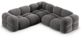 Sivá zamatová rohová pohovka Loretto – Cosmopolitan Design