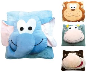 Detský vankúš CUDDLI FRIENDS 70x70 cm plyšový - viac farieb Farba: Tmavohnedá