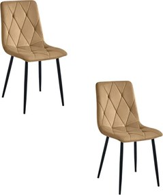 Set jedálenských stoličiek LIBRA zamatové hnedé / čierne nohy (2 ks)