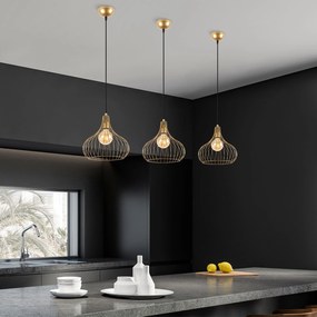 Závěsný lustr Teldamla II zlatý