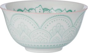 ORNAMENTS Miska 520 ml - biela/zelená