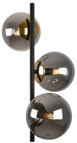 Stojacia lampa Paris, 3x grafitové sklenené tienidlo, B/G