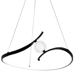 LED Luster na lanku PERLA LED/34W/230V čierna