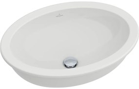 VILLEROY &amp; BOCH Loop &amp; Friends oválne umývadlo k zabudovaniu zospodu, bez otvoru, s prepadom, 560 x 375 mm, biela alpská, s povrchom CeramicPlus, 616130R1