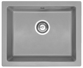 Rea Nels, 1-komorový granitový kuchynský drez 560x465x200 mm, šedá, ZLE-00118