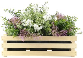AMADEA Drevený obal s kvetináčmi, 47x17x15cm Český výrobok