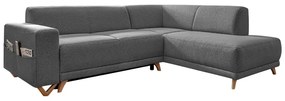 Sivá rozkladacia/s úložným priestorom rohová pohovka (pravý roh/do L) Classy Sophie – Miuform