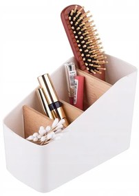 ALTOM Organizér s bambusovými priehradkami, biely OWELEK, S - 10x17x13