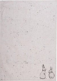 Béžová textilná utierka s králikom Bunny Buddies - 50*70 cm