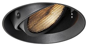 Moderné zapustené bodové svetlo čierne GU10 AR111 okrúhle bez rámu - Oneon Honey