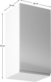 Horná kuchynská skrinka G40 Aurellia (biela + sivý lesk) (P). Vlastná spoľahlivá doprava až k Vám domov. 1015801