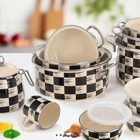 Kastról smalt ŠACHOVNICA Lem 3 l