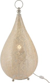 Biela kovová stolná lampička Oriental drop- Ø 31 * 60 cm