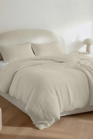 Mušelínová posteľná bielizeň svetlobéžová Rozmer: 160x200 cm