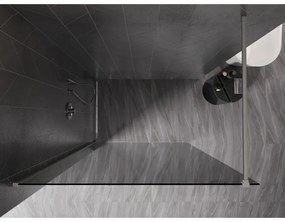 Mexen, Mexen Kioto-X sprchová stena 90 x 200 cm, grafit 10 mm, matný nikel - 800-090-101-97-40-X