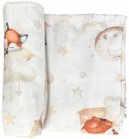 Vulpi Mušelínová zavinovacia plienka 120x120 lesné zvieratká