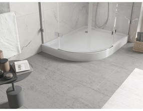 Mexen Flow+, štvrťkruhová asymetrická sprchová vanička, pravá, 100 x 90 cm, biela lesklá, 46Q109010RH