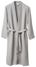 Sivý mušelínový župan veľkosť L/XL Kimono – Foutastic