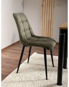Sametová jídelní židle Chic olivová/černá