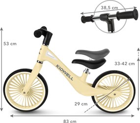 Kidwell NIX odrážadlo pre deti - ľahké balančné bicyklo s nylonovým rámom a PU kolesami