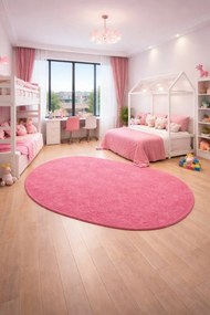 Vopi, Kusový koberec Eton ružový ovál, 140x200, ružová, chodba / predsieň