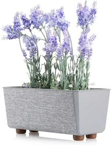 PLASTOVÝ KVETINÁČ SALVIA TX 28,5X17 CM SIVÁ