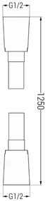 Mexen príslušenstvo, Sprchová hadica 125 cm, hladký povrch, chróm, 79425-00