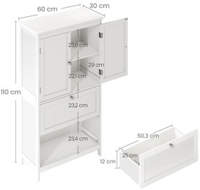 Skrinka s 2 dverami a 2 zásuvkami 60x30x110 cm