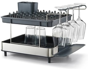 Sivý dvojposchodový anikoro odkvapkávač Excel – Joseph Joseph