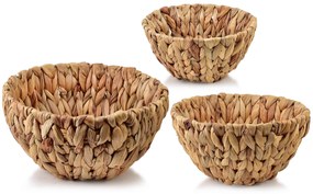 Sada 3 ks košíků AMPARO vodní hyacint natural