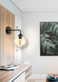 BERGE LOFT LED nástenné stropné svietidlo 1x E27 priehľadná sklenená guľa