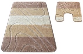 Sada kúpeľňových koberčekov Montana 05 s výrezom - béžová