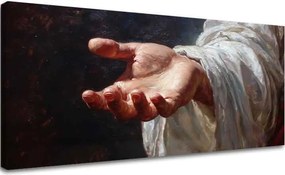 Božia ruka | domaľovaný akrylom a zlatými plátkami