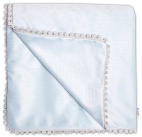 Detská deka Velvet - obojstranná s ozdobným lemovaním, Baby Nellys 100 x 75 cm, modrá 75 x 100