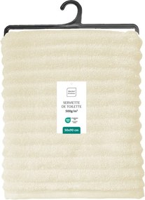 Krémovobiely froté bavlnený uterák 50x90 cm Maya – douceur d'intérieur