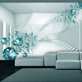 Artgeist Fototapeta - Diamond Corridor (Turquoise) Veľkosť: 350x245, Verzia: Premium