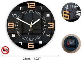 Nástěnné hodiny Alaska 28 cm černé