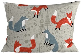 Sada 2 ks dekoračných obliečok na vankúš FOXIVA 40x60 cm, sivá