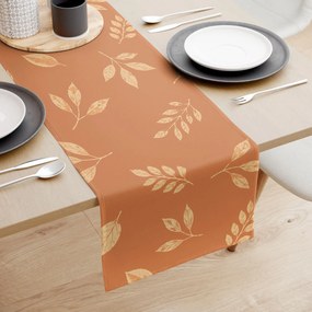 Goldea behúň na stôl 100% bavlnené plátno - oranžové jesenné lístky 20x120 cm