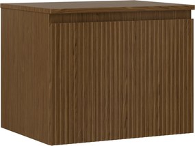 Mexen Rivel, kúpeľňová skrinka 60 cm s hornou časťou, 1 zásuvka, drážkovaná, orech, 91A20-06047-1-BFC86